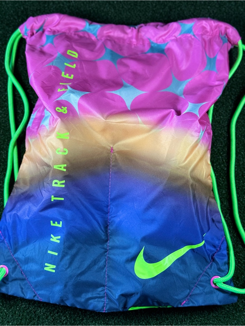Nike Gradient Drawstring Backpack inPink, Blue & Neon Green Without original box